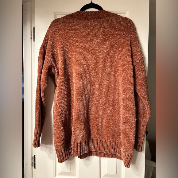 Pink Lily Without A Doubt Brown Chenille Sweater - Picture 6 of 6